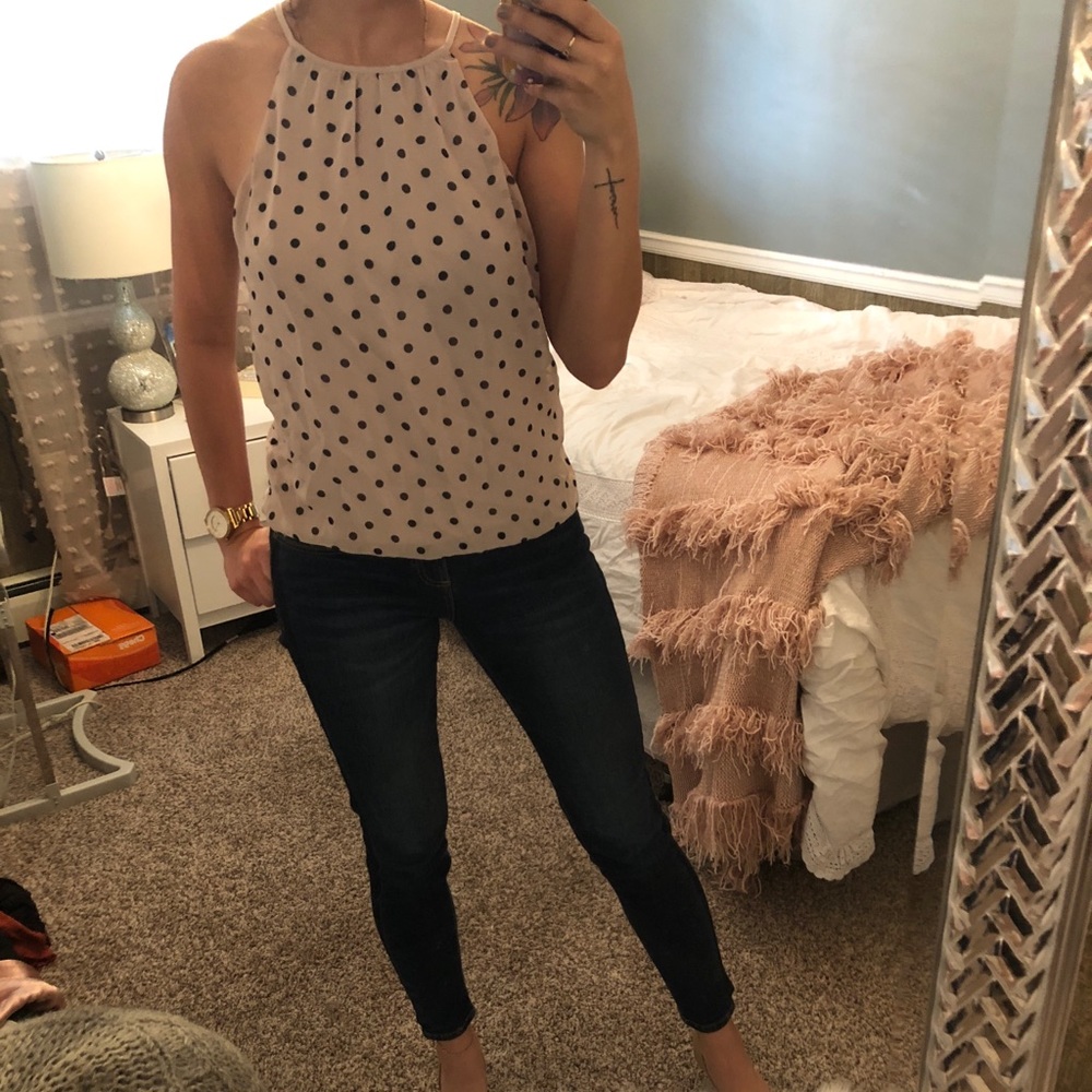 Express Polka Dot Halter Top